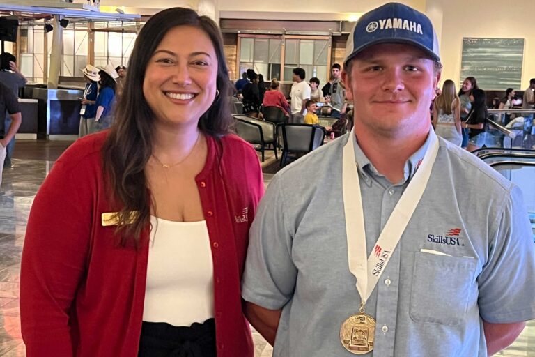 SkillsUSA Georgia state director Ashley Acuff and Luke Todd